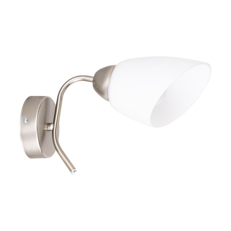 Kinkiet SPOT Light 1xE27 Max.60W Klasyczne Połączenie Satyny z Białym Kloszem, Polski Producent, 1 szt.