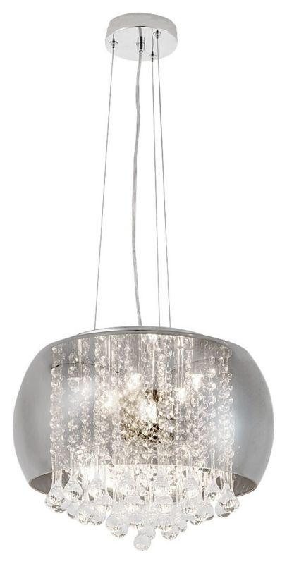 Lampa wisząca Rabalux Ninelle 5995 chromowana szkło dymne kryształowa 6xG9 x 1 szt.