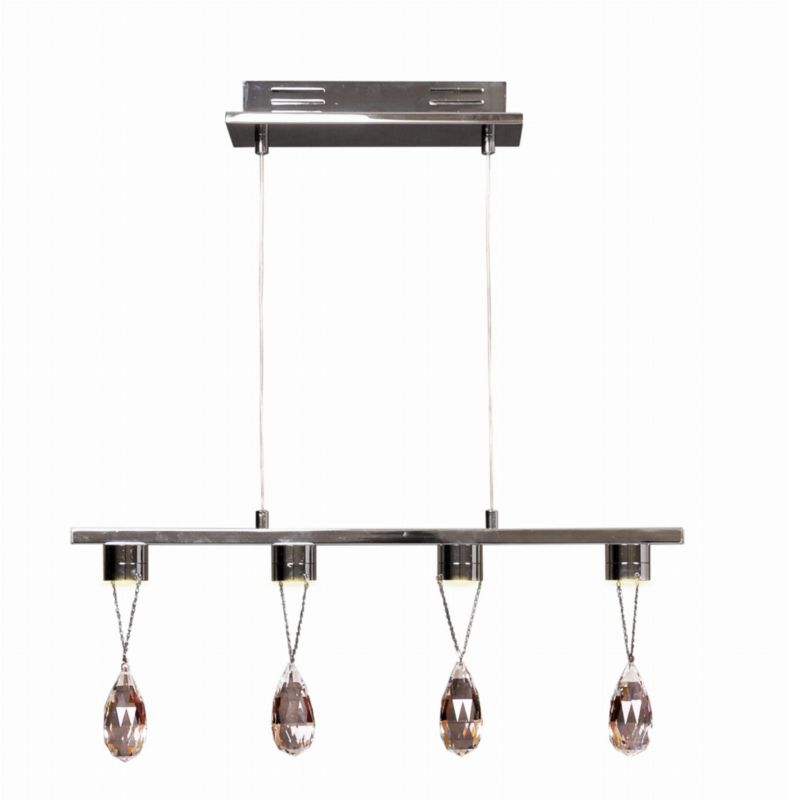 Lampa sufitowa wisząca Candellux Prisma chromowana wym: 100 x 58 x 9 cm wbudowany LED 3W 1 szt.