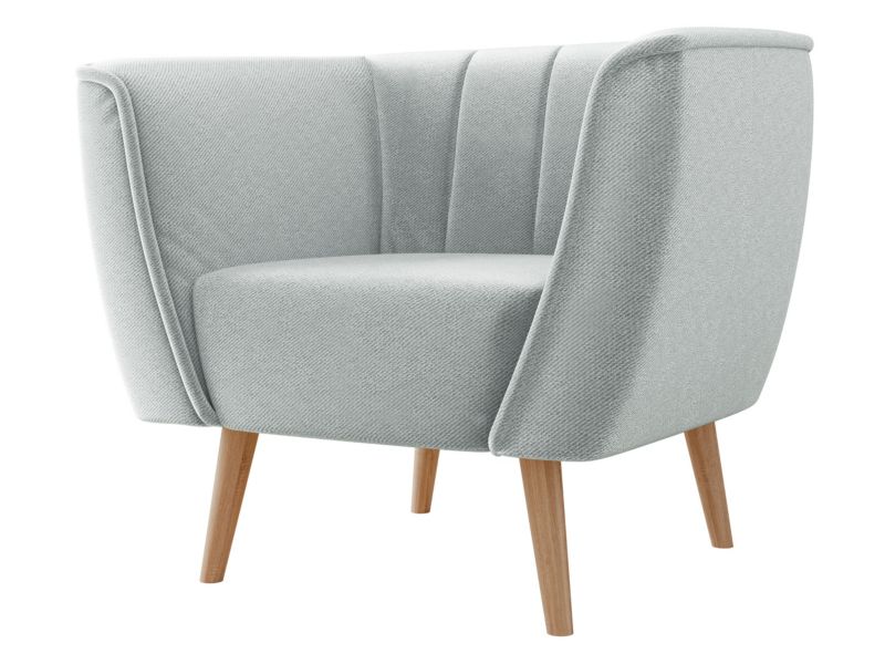 Fotel MIRJAN 24 tapicerowany Pas 1 jasnoszary plusz 1 szt.