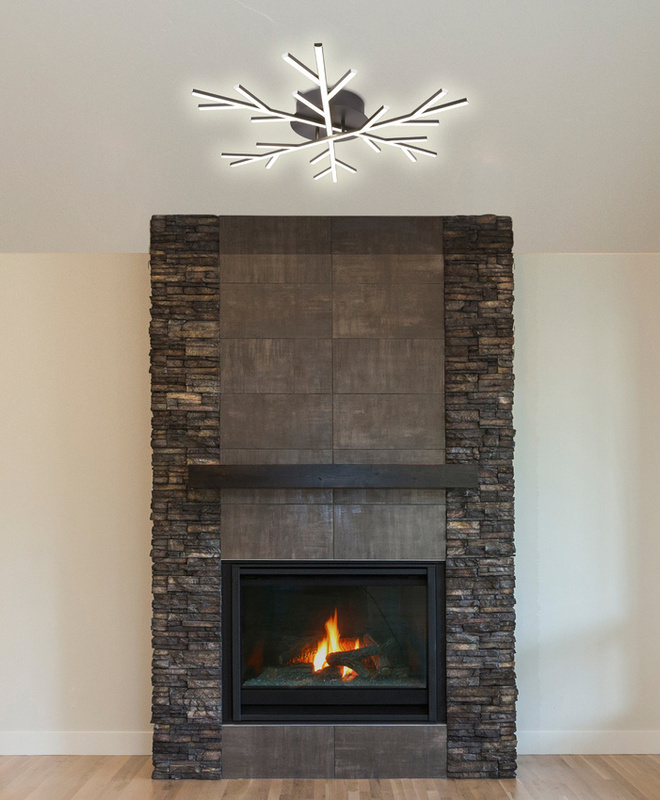 Czarna lampa sufitowa LED plafon do salonu SAMOS 4000K