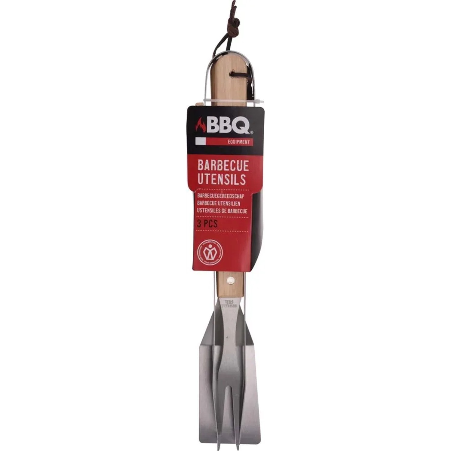 Zestaw przyborów BBQ drewniany uchwyt - 6 x 4 x 35,5 cm