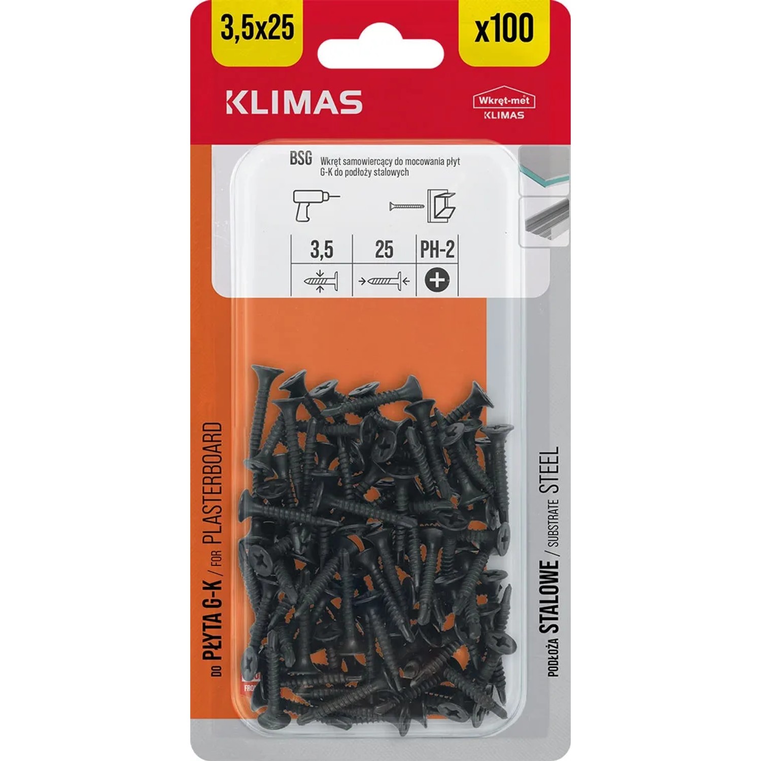 Wkręt-met Wkręt fosfatowany samowiercący 3,5 mm x 25 mm