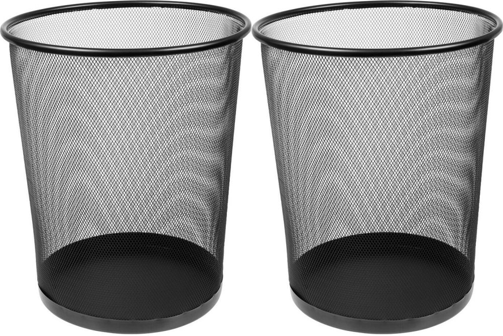 2x Kosz na śmieci MemoBe, metalowy, 29.5x34.5cm, czarny