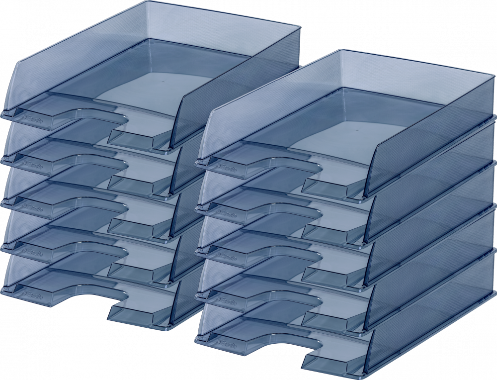 10x Półka na dokumenty Esselte Europost, A4, plastikowa, dymny