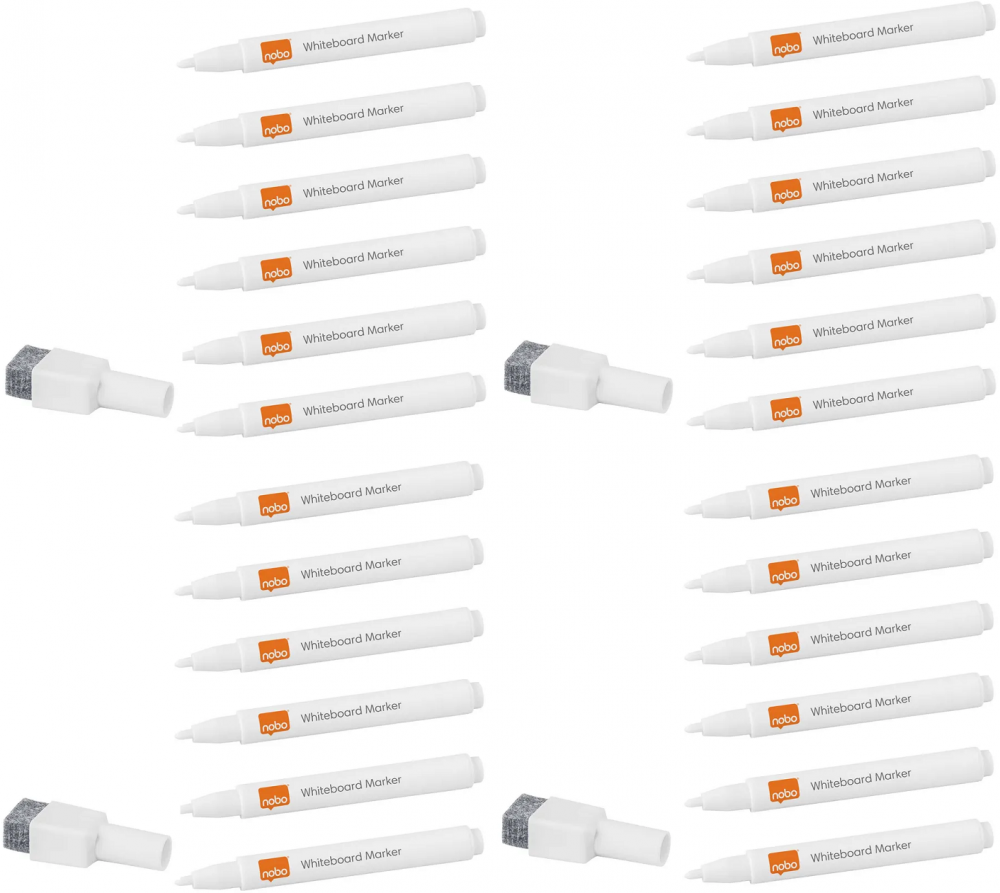 4x Markery suchościeralne do tablicy magnetycznej Leitz Cosy, okrągła, 6 sztuk, biały