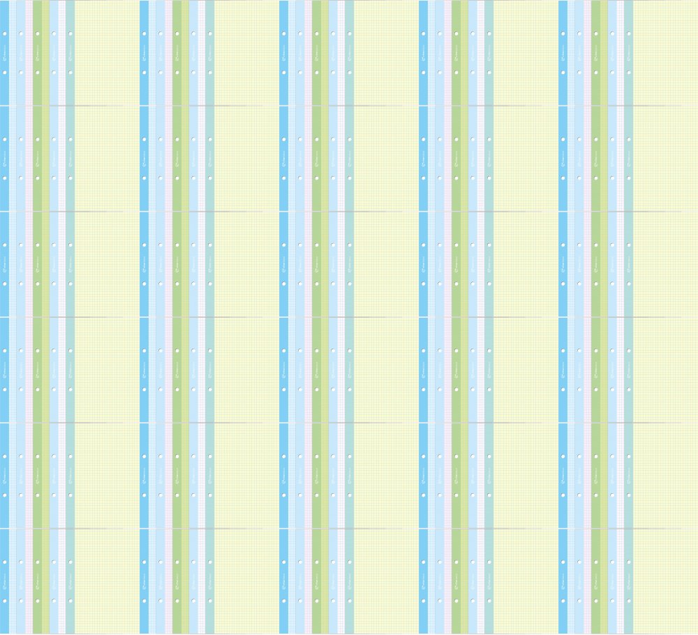 100x Wkład do segregatora w kolorową kratkę Interdruk, A5, 50 kartek, kolorowy margines