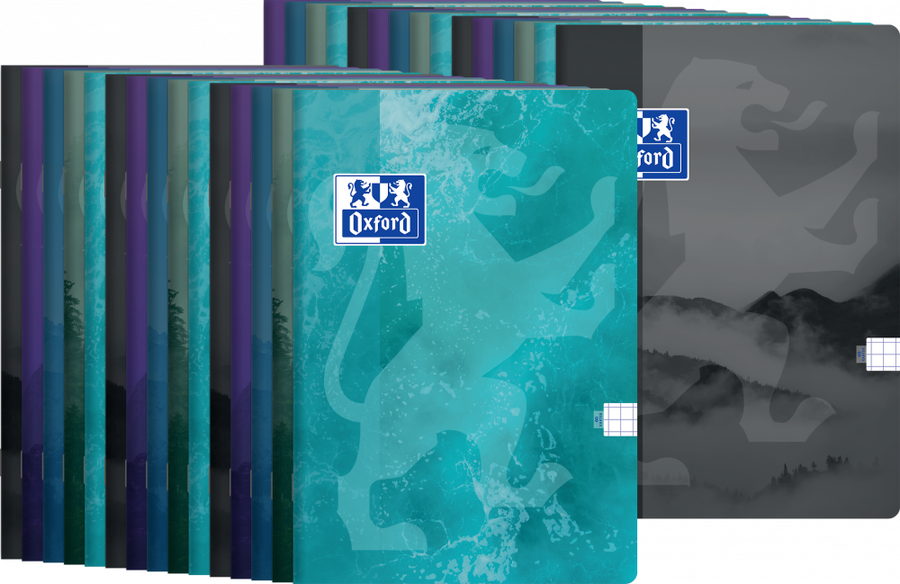 30x Zeszyt w kratkę Oxford Teen, A5, miękka oprawa, 60 kartek, mix wzorów