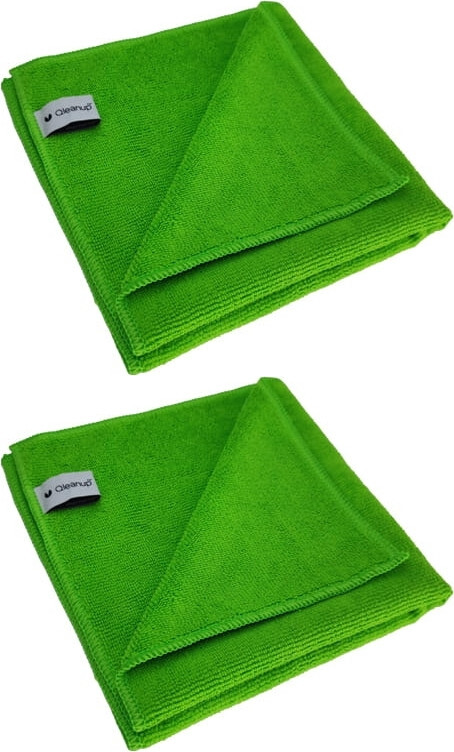 2x Ściereczka z mikrofibry Qleanup Plus, 40x40cm, 400g, 5 sztuk, zielony