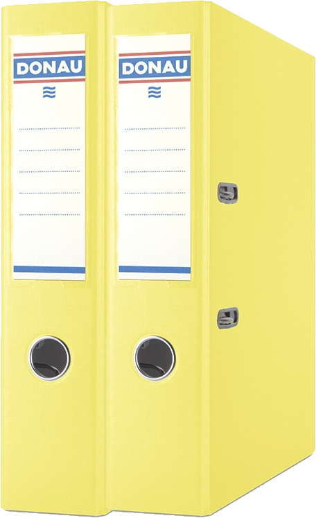 2x Segregator A4 Donau Master, szerokość grzbietu 75mm, do 500 kartek, żółty