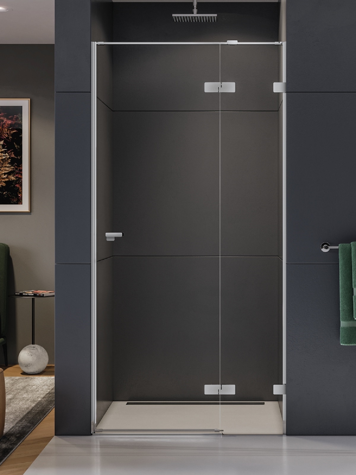 New Trendy Eventa drzwi prysznicowe 100 cm wnękowe prawe chrom/szkło przezroczyste EXK-4455