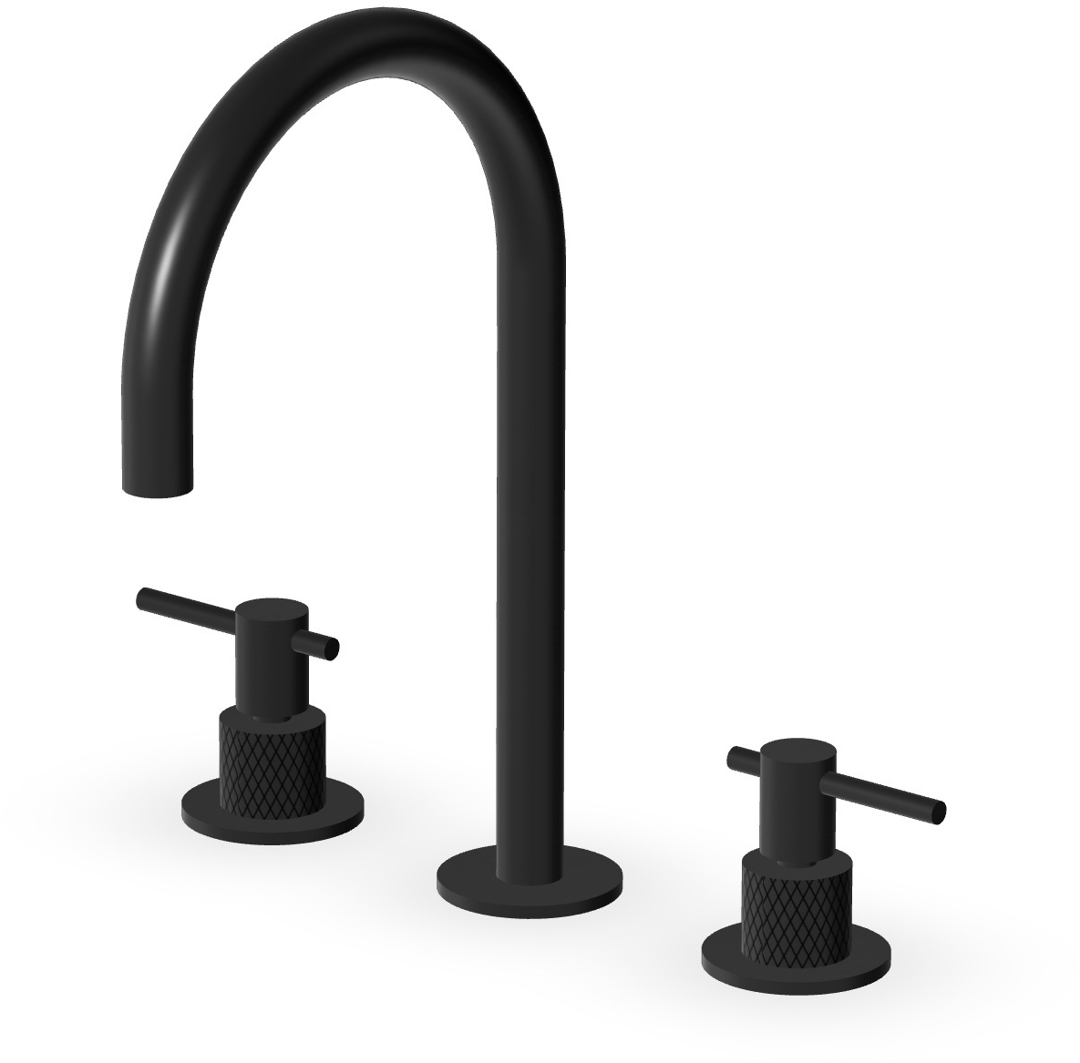 Zucchetti Helm bateria umywalkowa stojąca 3-otworowa czarny szczotkowany/radełkowanie ukośne ZHL516.XP81G3