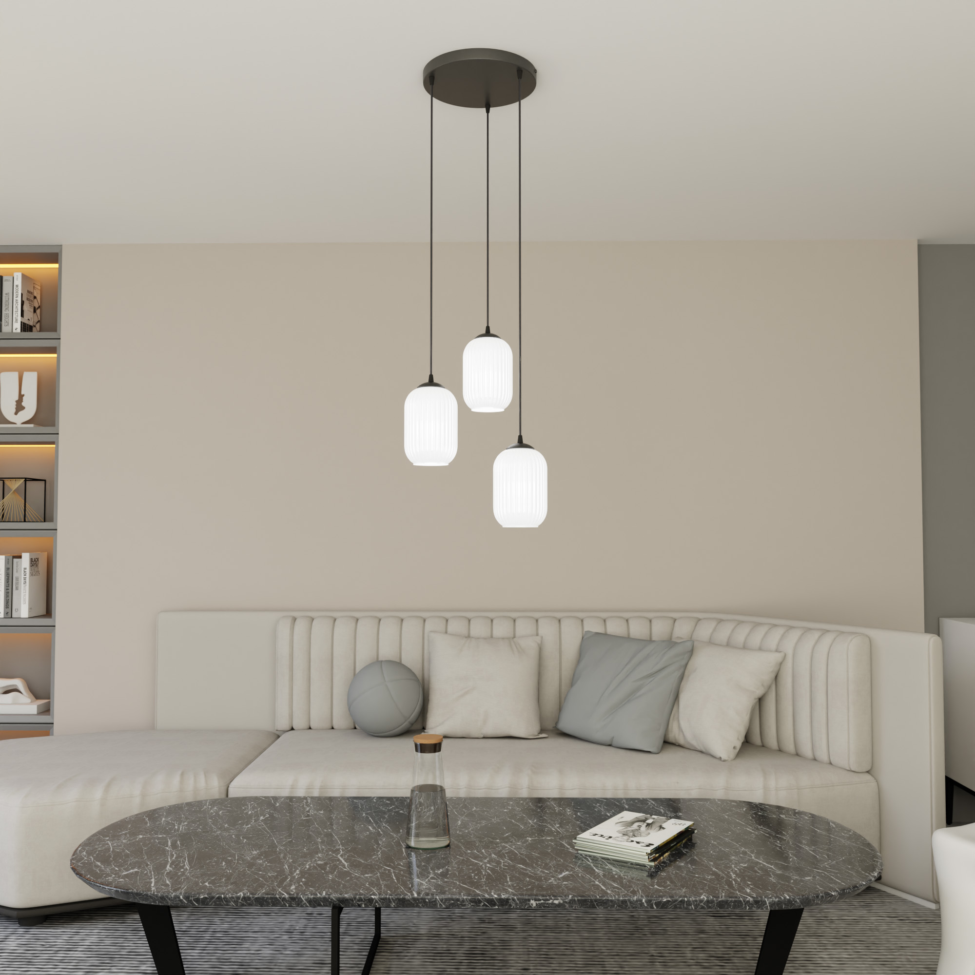 Emibig Verdi lampa wisząca 3x15 W biała-czarna 1435/3PREM