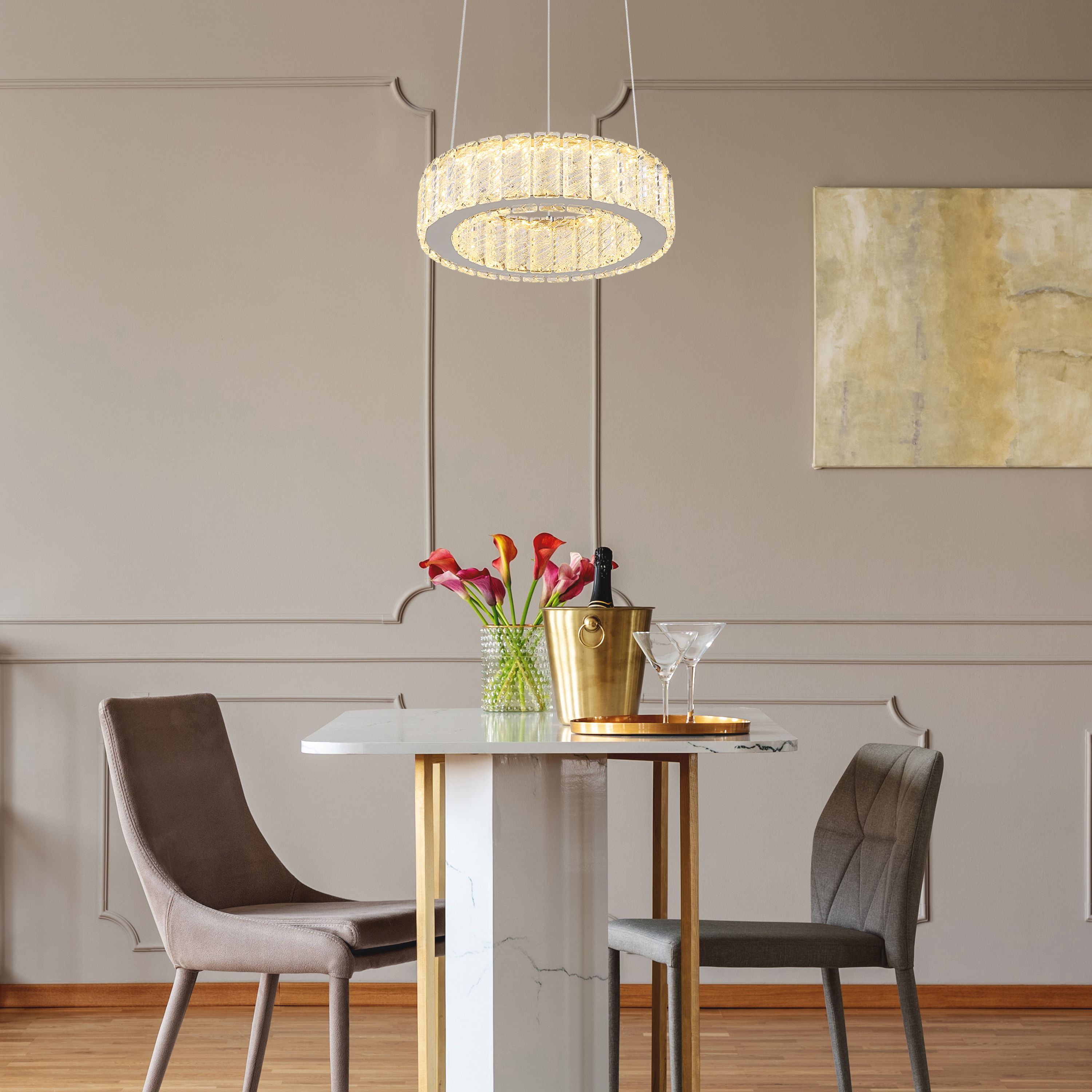 Globo Lighting Mucky lampa wisząca 1x30W chrom/kryształ 67162-30