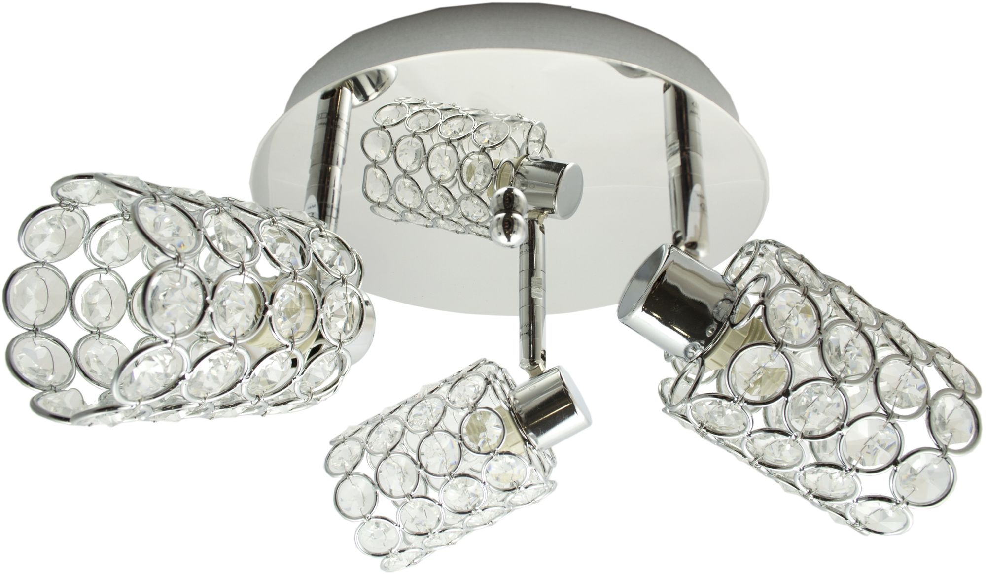 Candellux York lampa podsufitowa 3x40W chrom/kryształ 98-00125