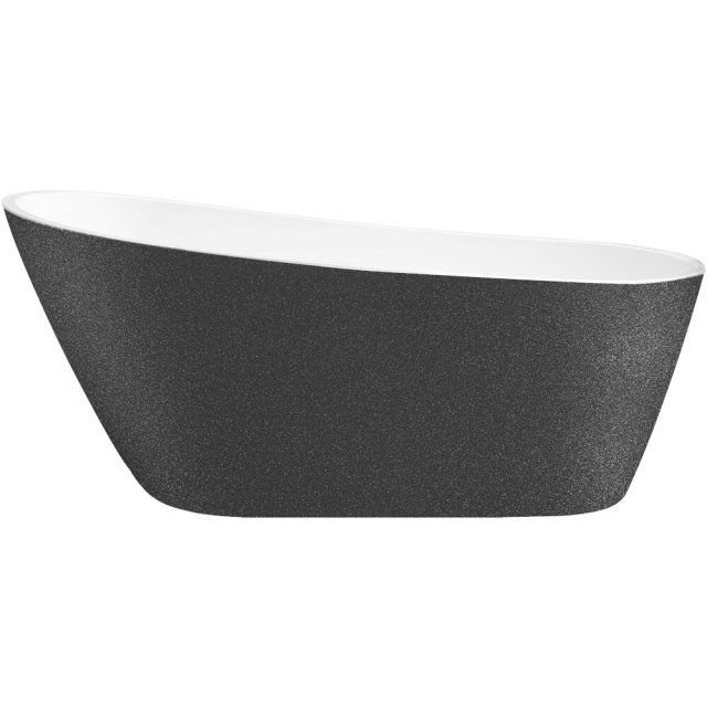 BESCO Wanna wolnostojąca MELODY GRAFIT 150x80 syfon z przelewem chrom