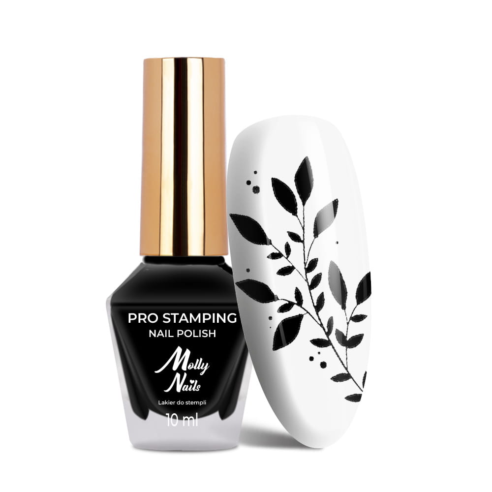 Lakier do stempli i stampingu Molly Nails PRO Stamping czarny black 10ml