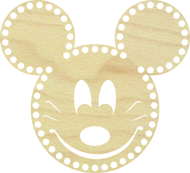 Baza dno koszyka uśmiechnięta myszka miki do makramy prezent święta 19cm, 8mm