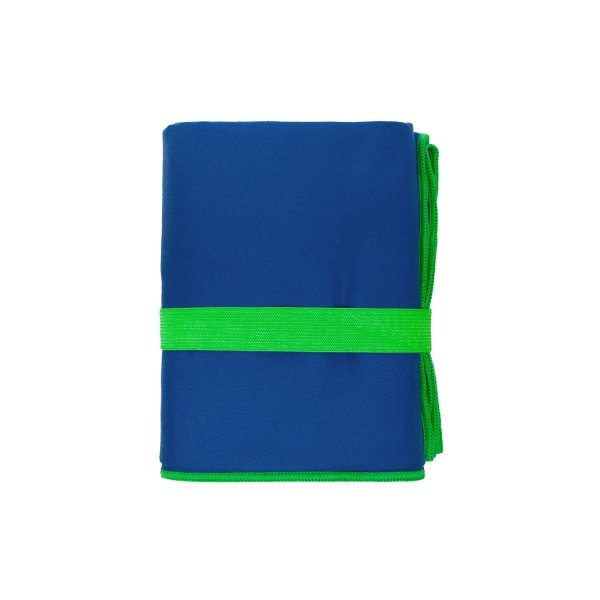 Ręcznik FITNESS mikrofibra 80x130 Niebieski / obszycie zielone