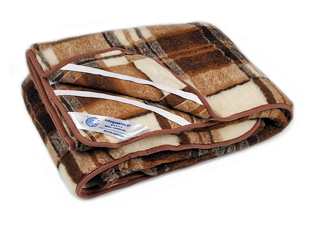 podkład wełniany (prześcieradło) merynos australijski krata 120x200 (+-5cm)