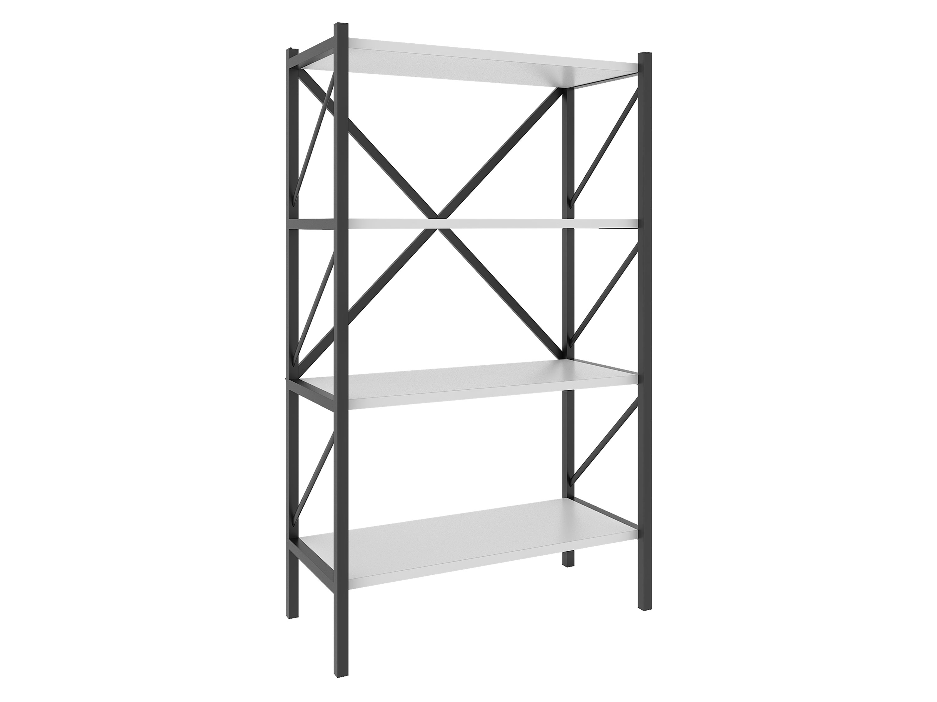 VCM Regał Insasi w stylu industrialnym 4 półki, Biały