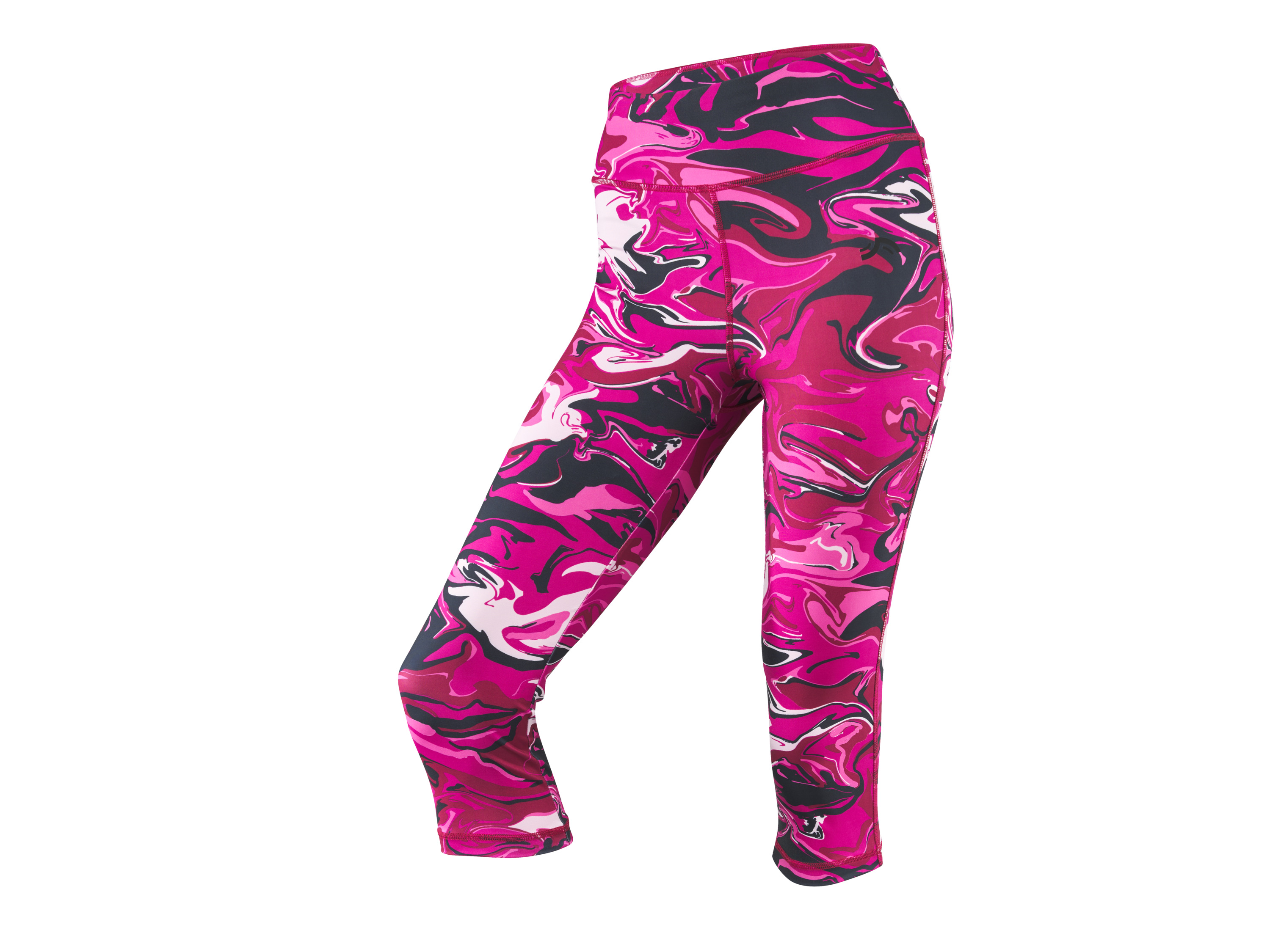 Crivit Legginsy sportowe damskie 3/4 Wzorzysty, XS 32/34
