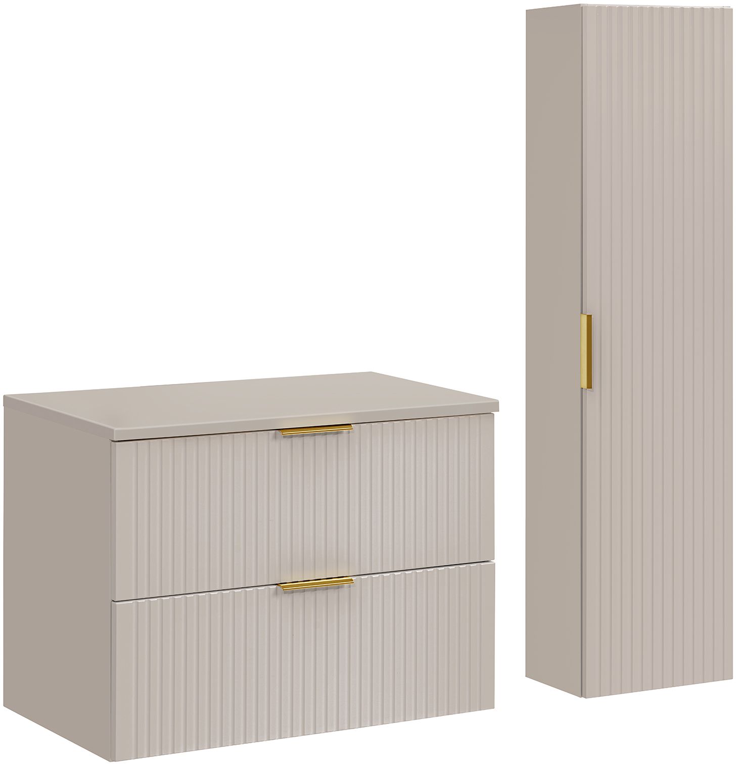 Darmowa Dostawa - Zestaw 2 szafek łazienkowych 80x46x57 cm podumywalkowa wisząca beżowa Comad Adel Cashmere SETADCBCASHMERE80CMHIGHCABINET