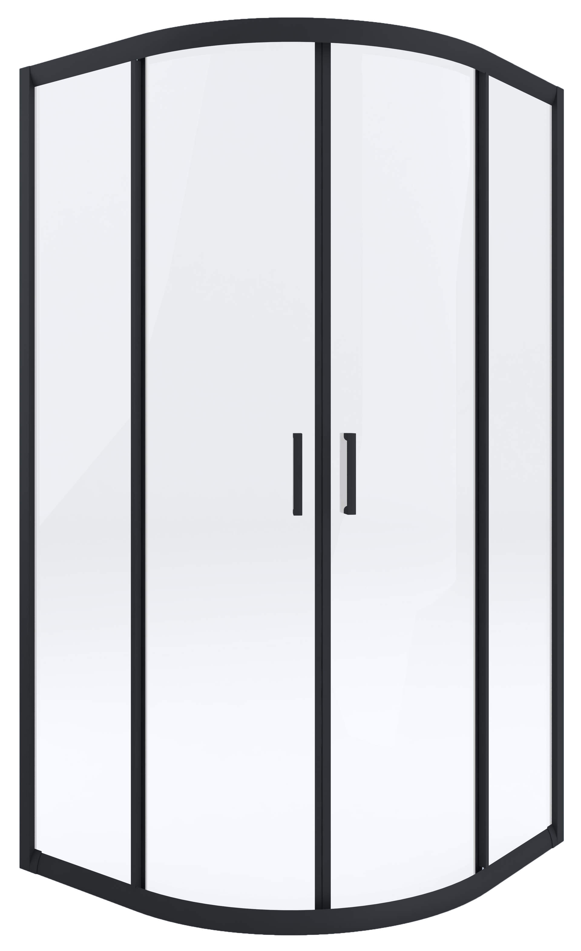 Darmowa Dostawa - Kabina prysznicowa 80x80 cm półokrągła czarny mat/szkło przezroczyste Deante Funkia KYPN52K