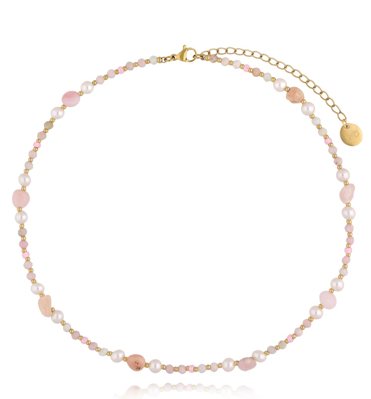 Naszyjnik różowy z opalami NTW1416