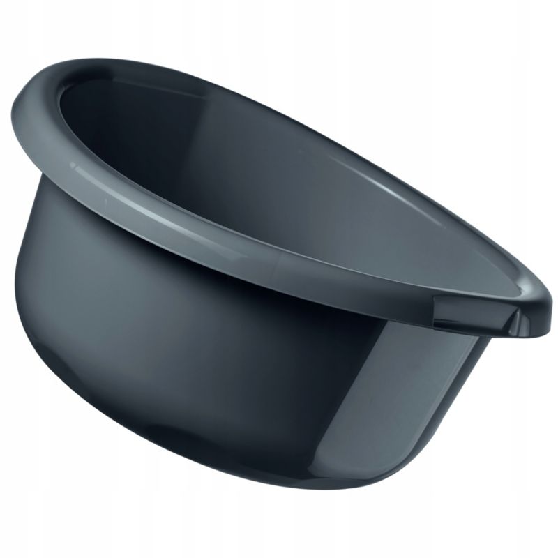 Miska KADAX Plastikowa Na Pranie 30 L Okrągła miednica Pojemnik Z Uchwytami Szary 1 szt.