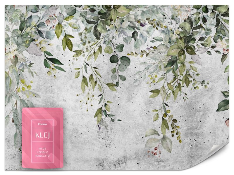 Fototapeta Muralo Liście na Betonie 100x70 cm 1szt.