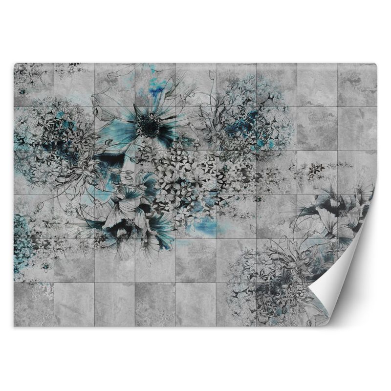 Fototapeta Feeby Kwiaty akwarela na szarym tle 250x175 1 szt