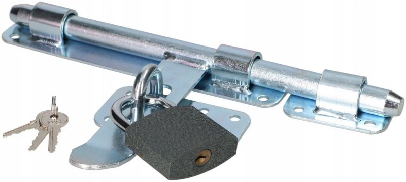 Rygiel garażowy KOTARBAU z kłódką srebrny 270 mm 1 szt.