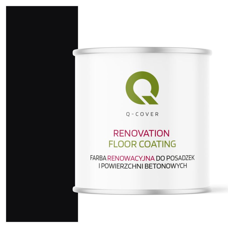 Farba Renowacyjna do Posadzek i Powierzchni Betonowych Q-Cover Czarny RAL9005 Satyna 2.5L