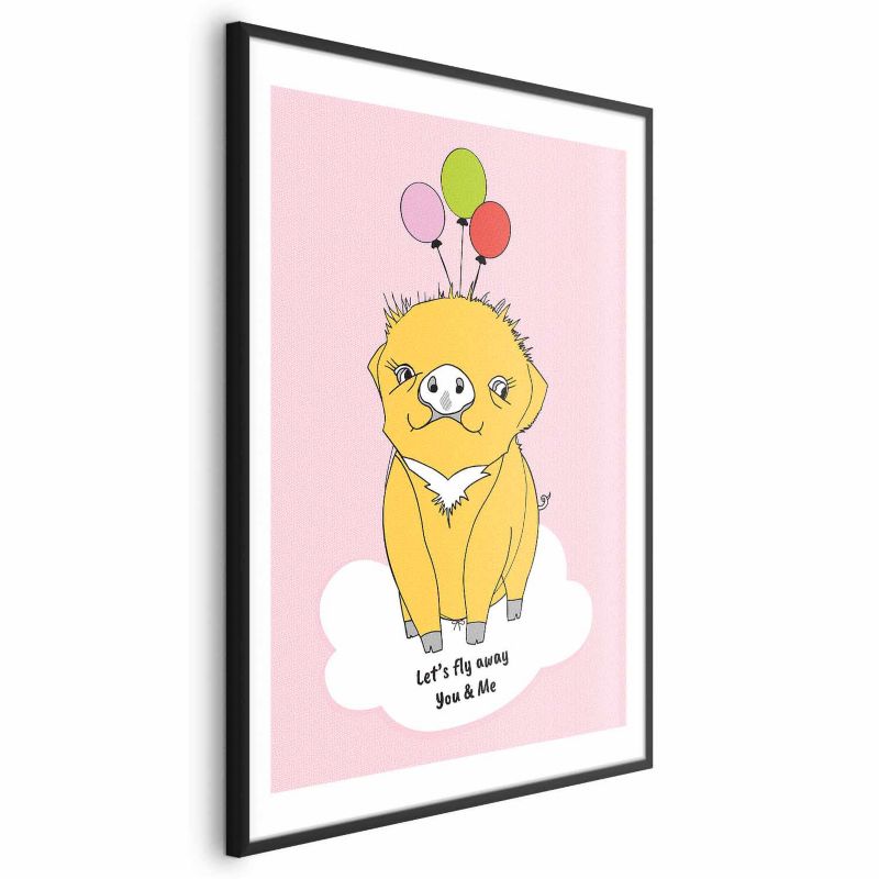 Plakat Artgeist Podniebna świnka 29,7x42 cm z ramą czarną 1 szt