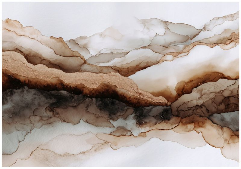 Fototapeta WALLARENA Do Sypialni Salonu Na Flizelinie Marmur Abstrakcja Kamień Brązowy 350x250 cm 16408VX7 1 szt.