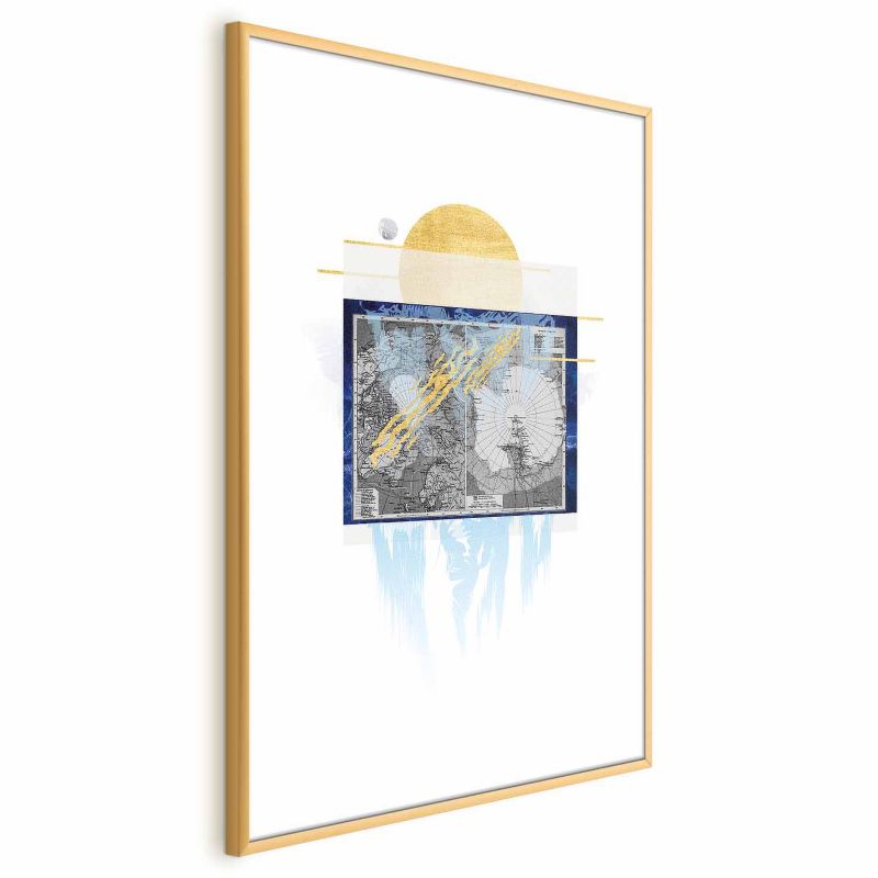Plakat Artgeist Antarktyda 21x30 cm z ramą złotą 1 szt