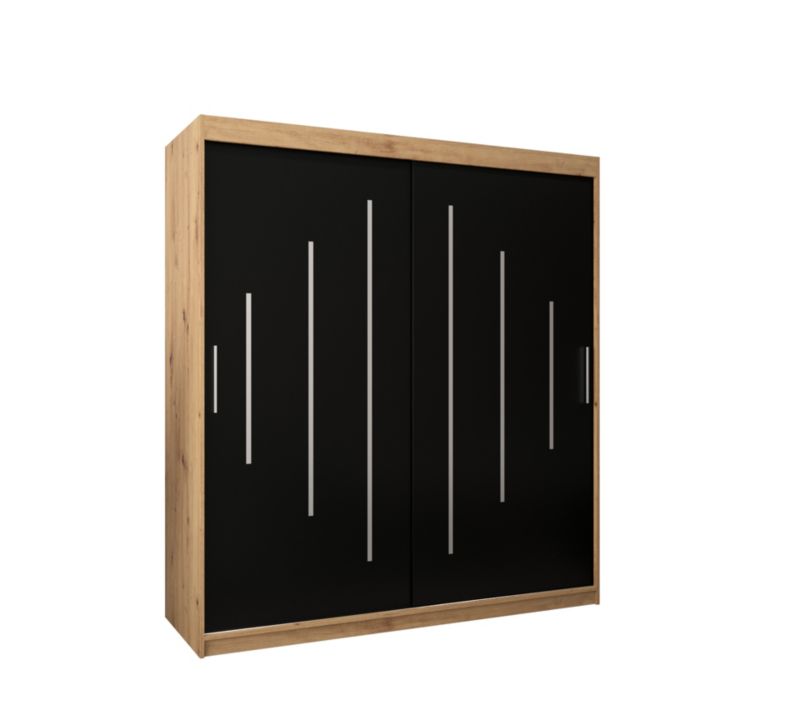 Szafa przesuwna Garderoba Abiks YORK 180 artisan/czarny 1 szt.