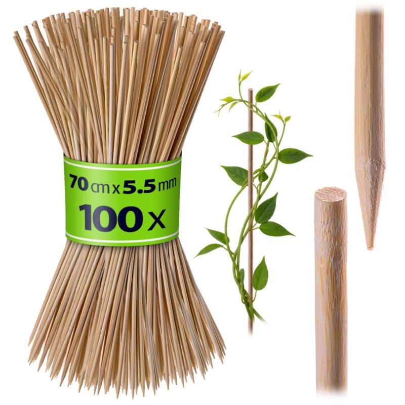 Paliki bambusowe KADAX do roślin 70 cm x 5,5 mm naturalne 100 szt.