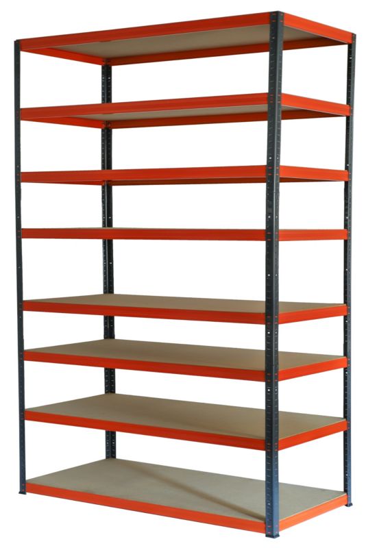 Regał metalowy MODO24 magazynowy grafitowo-pomarańczowy helios 270x180x45cm 8 półek po 275 kg 1 szt.