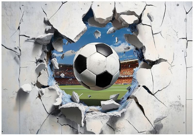 Tapeta Dziecięca WALLARENA 400x280 cm Fototapeta Dla Dzieci Piłka Nożna Dekoracja Ścienna 1 szt.