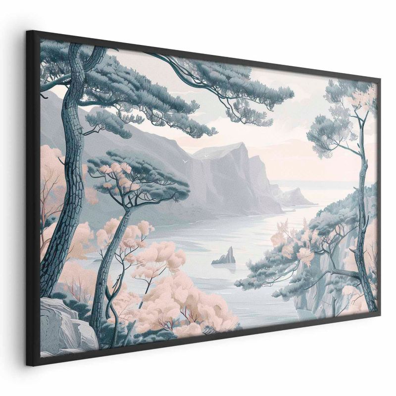 Plakat Artgeist Błękitne wybrzeże 60x40 cm z ramą czarną 1 szt