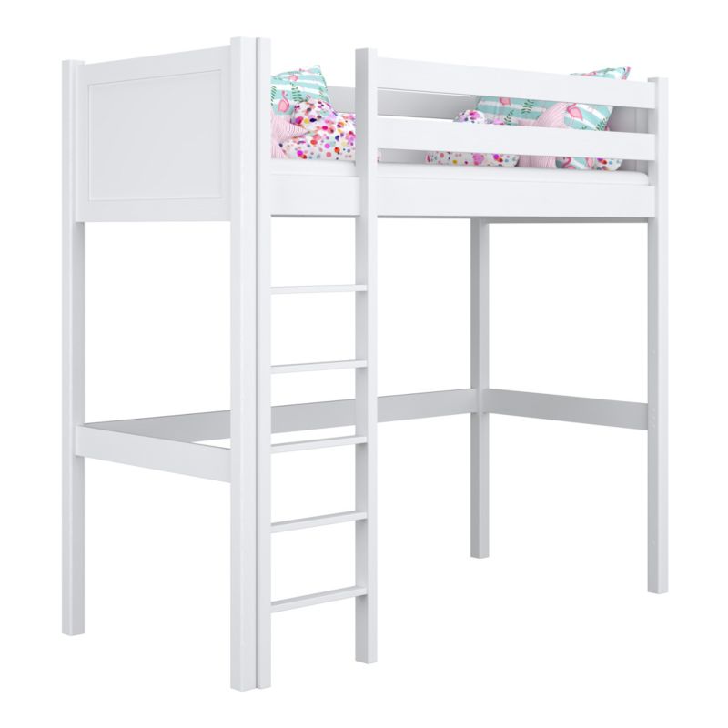 Drewniane łóżko N-WOOD na antresoli N06 biały 120x190 1szt.