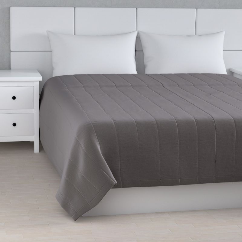 Narzuta pikowana w pasy Dekoria 170 x 210 cm brązowy welwet 1 szt.