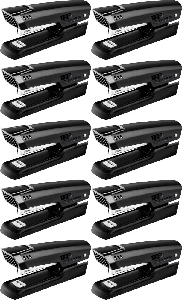 10x Zszywacz Maped Essentials, do 25 kartek, krótki magazynek, czarny