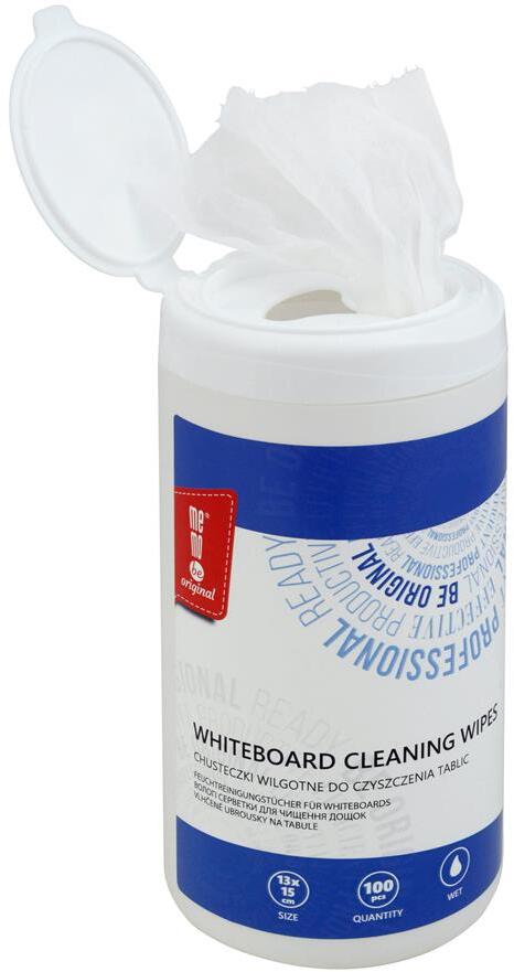 Chusteczki wilgotne do czyszczenia tablic MemoBe, 15x13cm, 100 sztuk