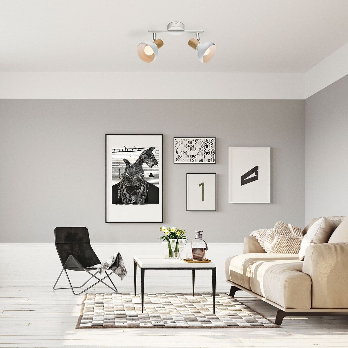 Rabalux Holly lampa podsufitowa 2x40W biała 5944