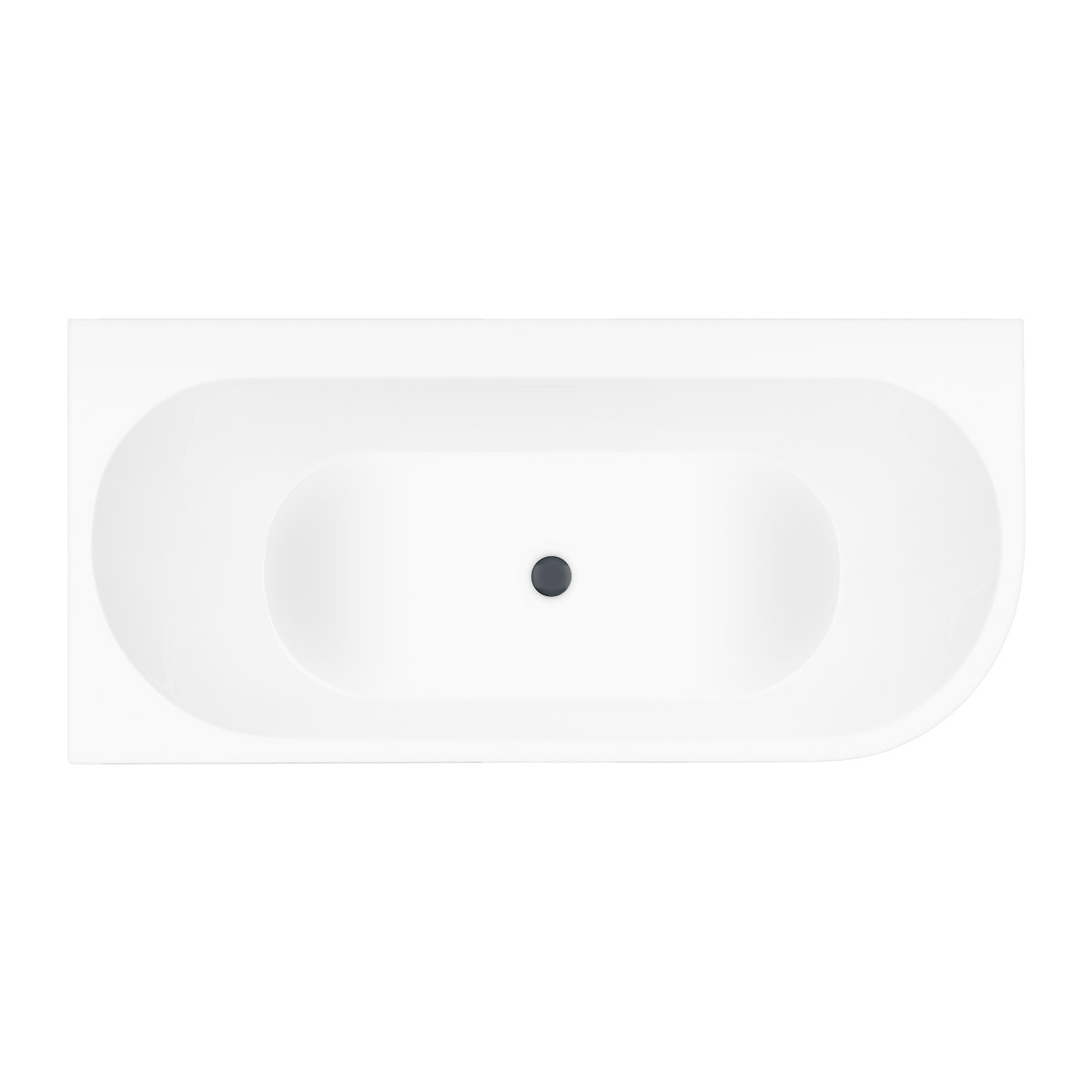 Zestaw Oltens Hulda wanna narożna 170x80 cm prostokątna z pokrywą korka biały połysk/grafit (11005000, 09002400) - Wysyłka w 24h