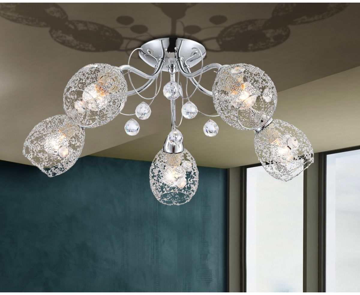 Globo Lighting Kordula lampa wisząca 5x40 W chrom 56689-5 - Wysyłka w 24h