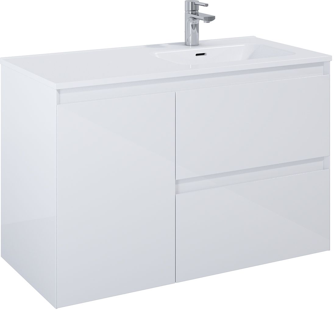 Darmowa Dostawa - Szafka 100x45.8x63.5 cm podumywalkowa wisząca biała Elita Split RE011005058060